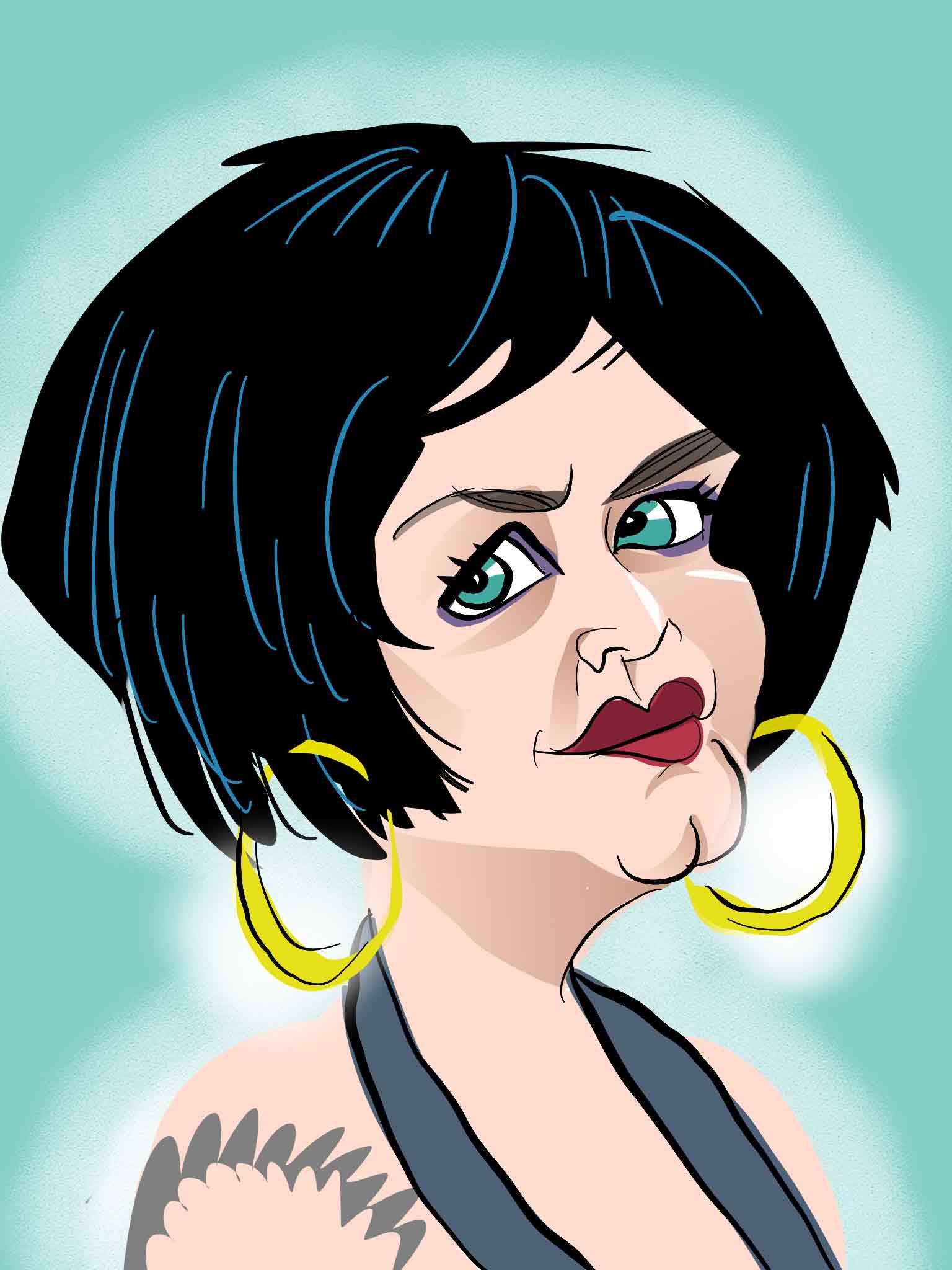 nessa caricature gavin and stacey caricature ruth jones caricature