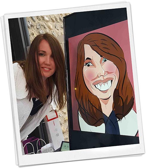 digital corporate caricature showing TV screen