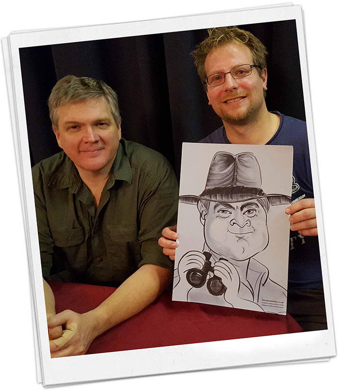 Ray Mears caricature as a gift