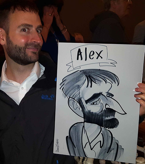 exaggerated nose for Alex's caricature