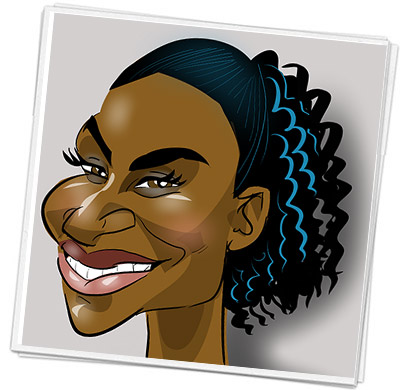 dina asher smith 200m runner carictaure