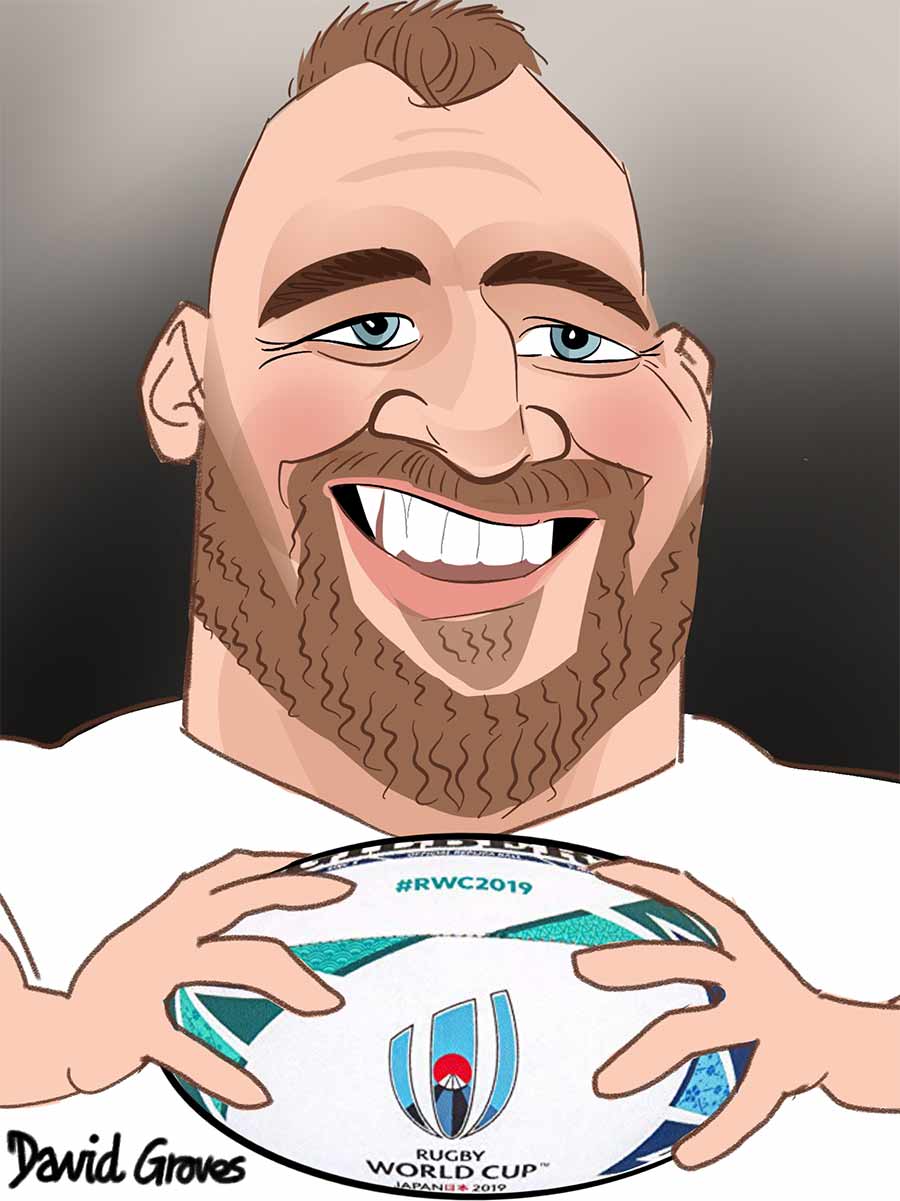 Caricature of Joe Marler in the England Rugby Team