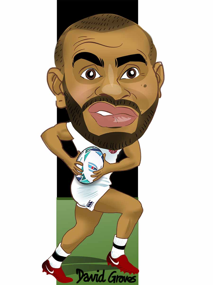 caricature of Jonathan Joseph in the England Rugby team