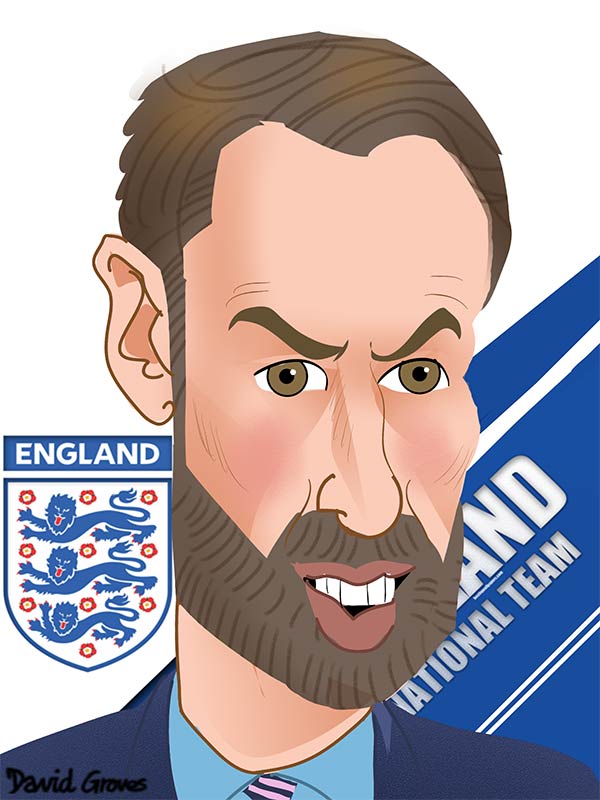Gareth Southgate England football manager caricature