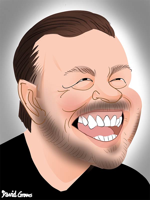 david brent carictaure ricky gervais cartoon caricature picture