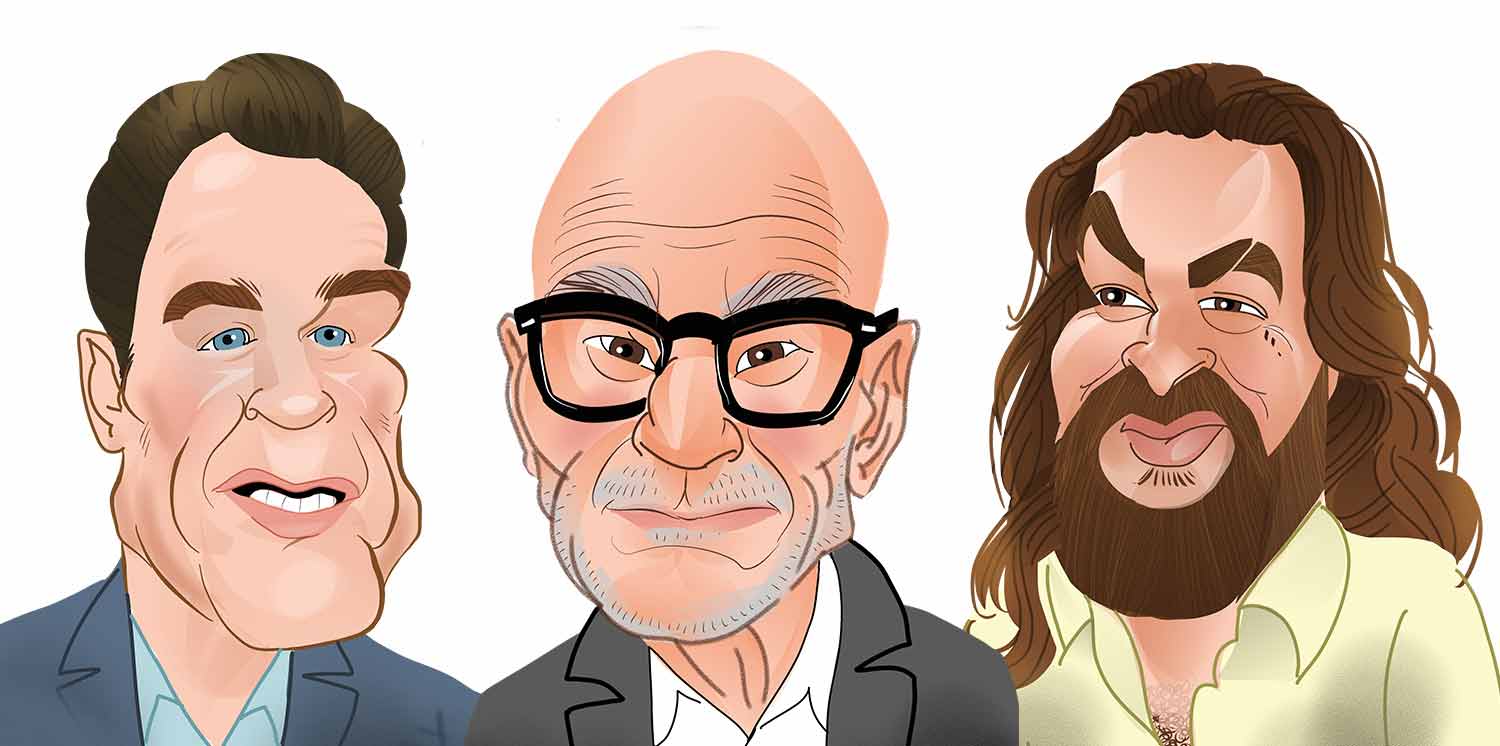 Arnold Schwarzenegger Caricature. Sir Patrick Stewart Caricature. Jason Momoa Caricature