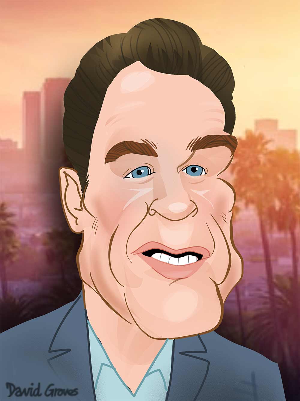 Arnold Schwarzenegger caricature and cartoon