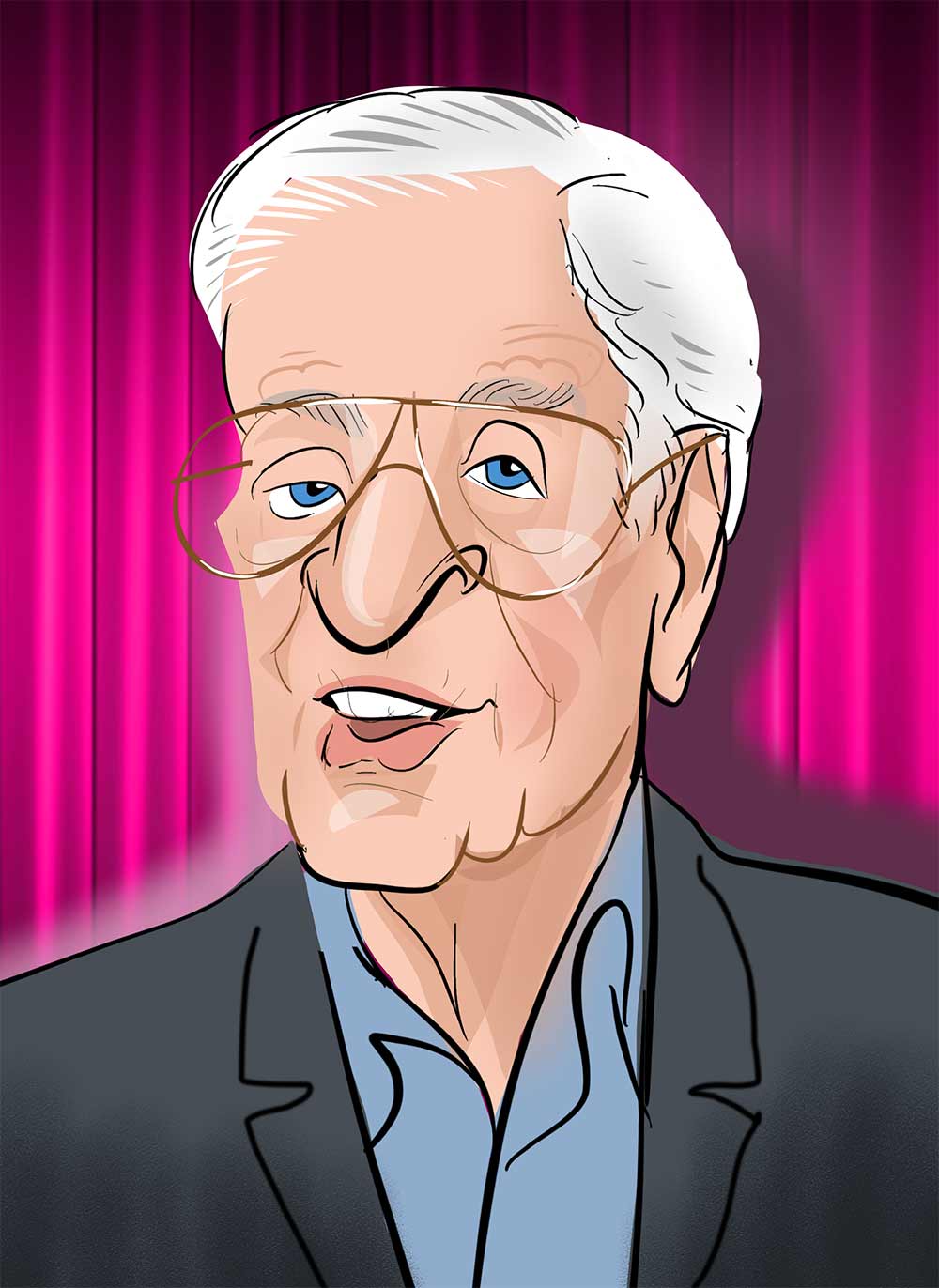 Michael Caine caricature and cartoon