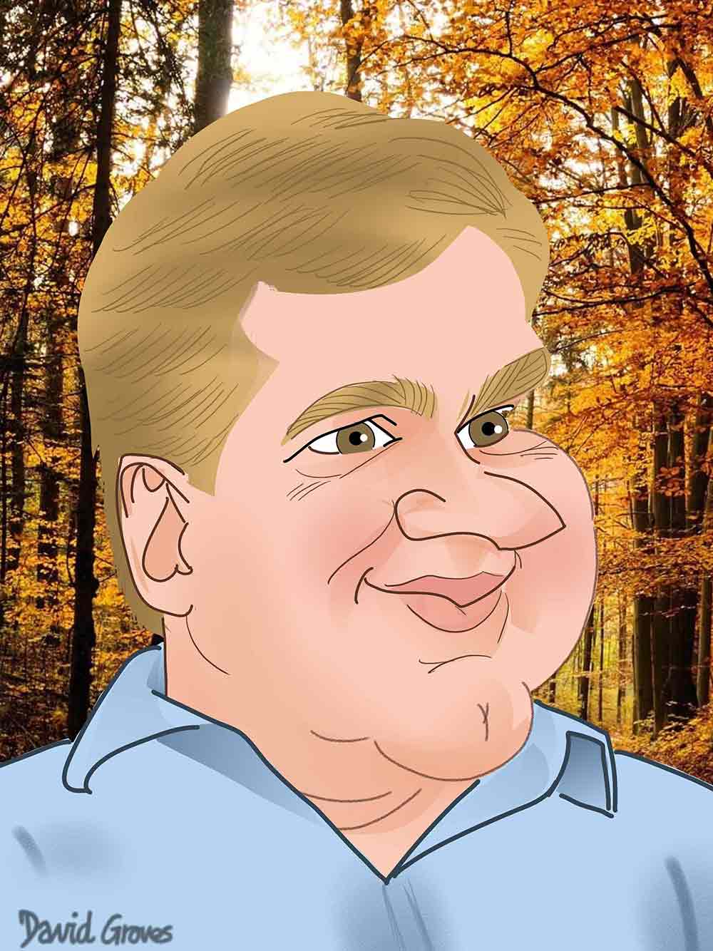 ray mears caricature and cartoon