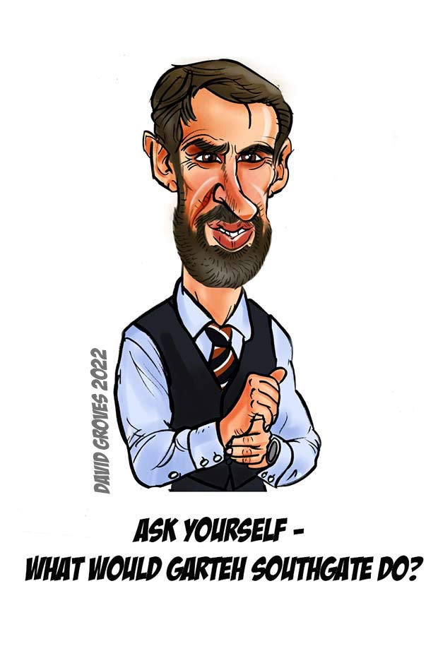 Gareth Southgate England football manager caricature