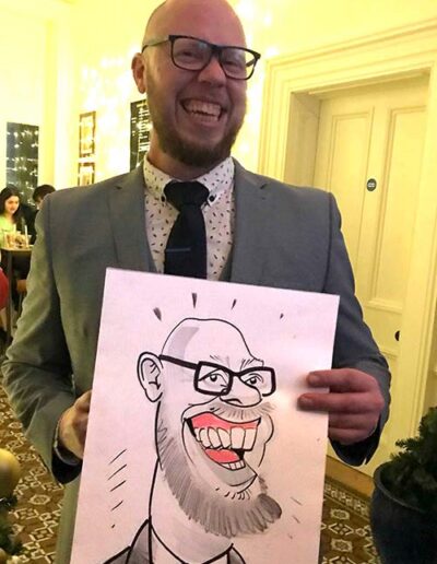 teeth and glasses in caricature