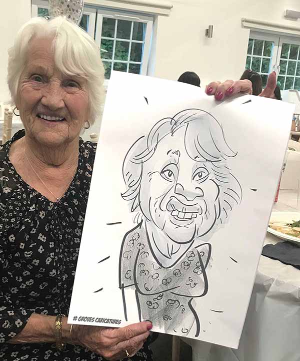 Kent Grandma with her caricature