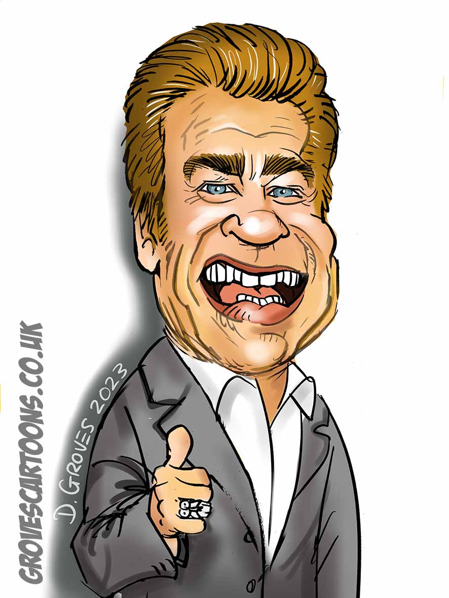 Arnold Schwarzenegger caricature and cartoon