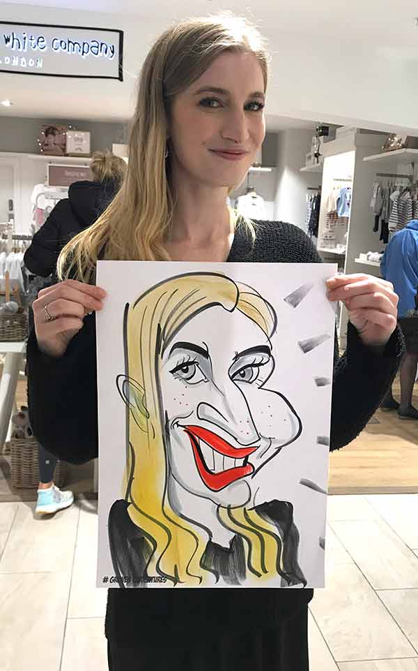 beautiful lady gets a caricature