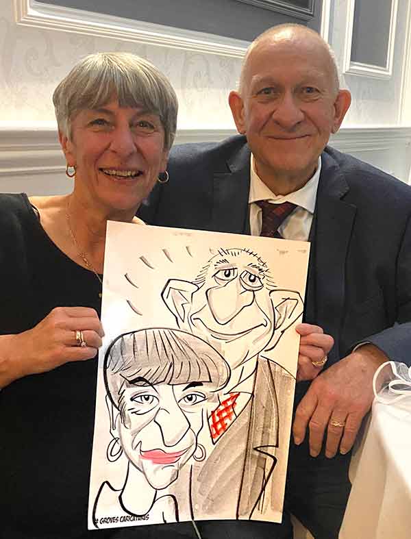 hampshire couple with cartoon