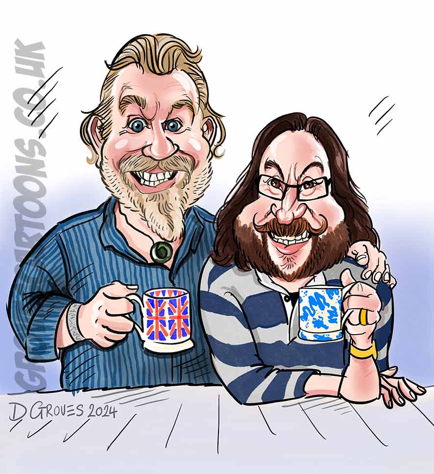 Dave Myers and Si King caricature