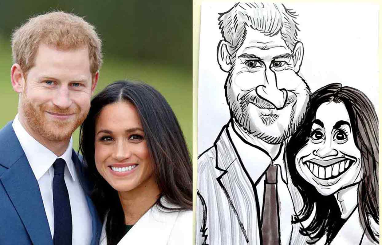 Prince Harry and Meghan Markle Illustration