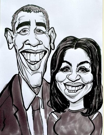 barrack and michelle obama drawing