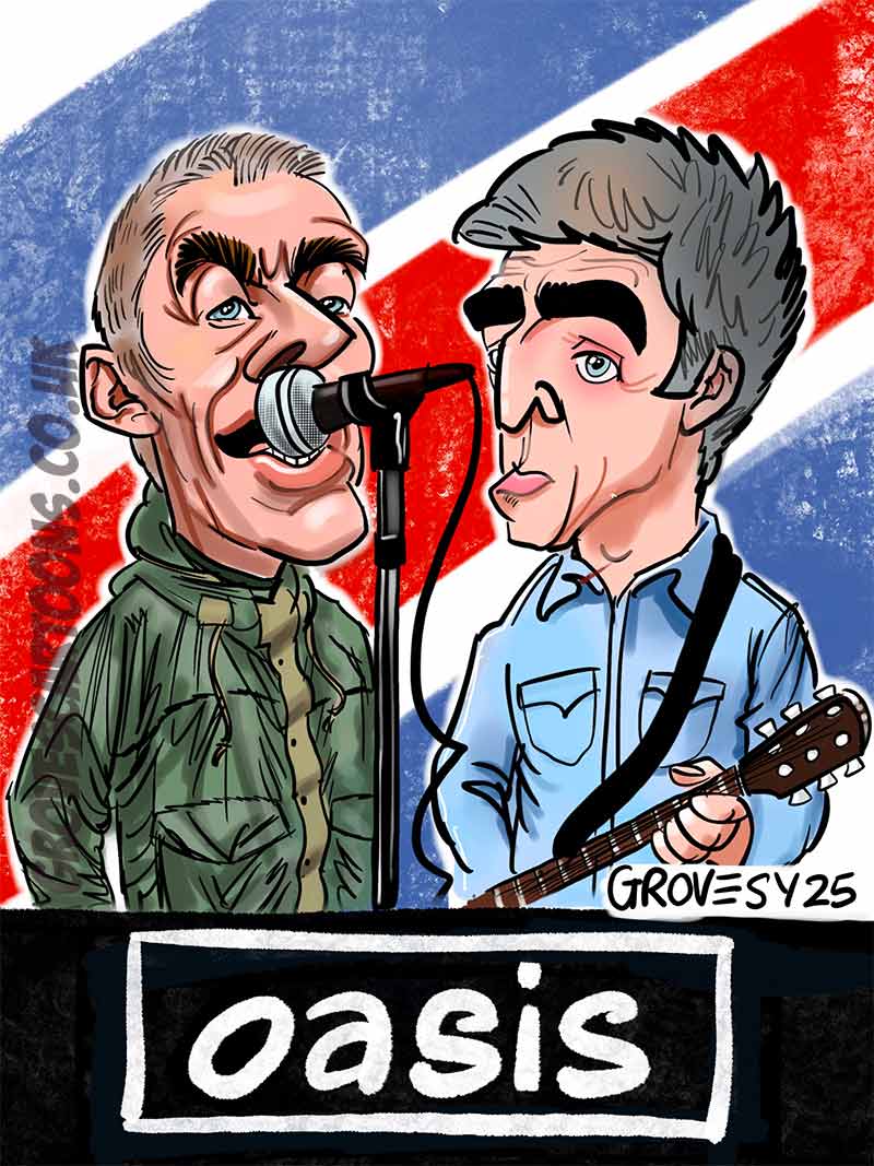 Oasis reunion caricature