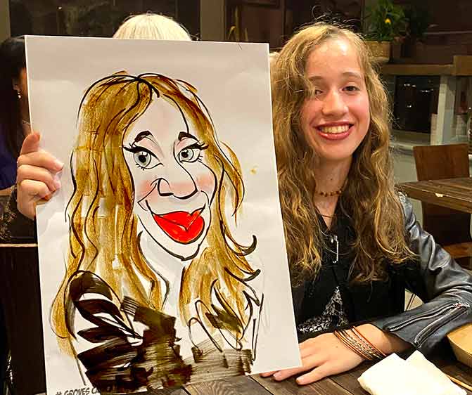 teenager loves her caricature