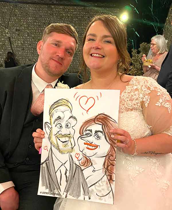 wedding couple get drawn in london
