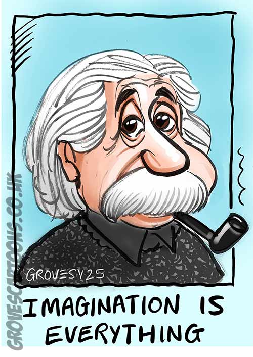 Albert Einstein caricature