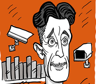 George Orwell caricature