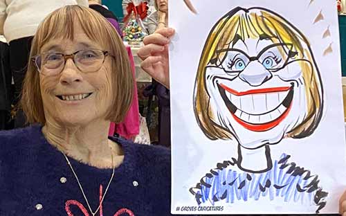  wishing heart xmas tea party caricature