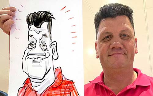 staff member gets a caricature