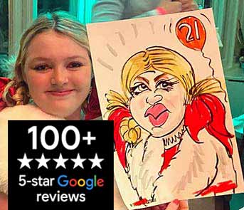 21st birthday cartoon at a Hotel in Ashford