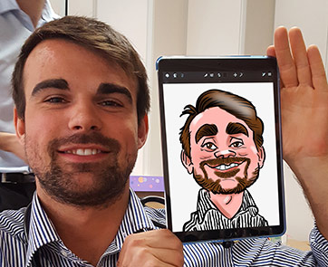NHS ipad caricature