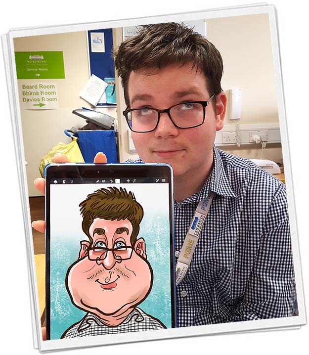 ipad caricaturist office party
